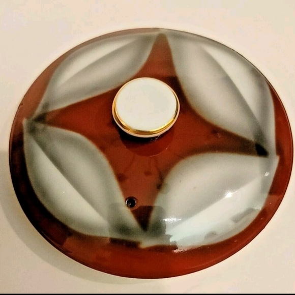 Seyei Fine China Beautiful Unique Red Teapot w/,Gray Leaves Bamboo Handle - Picture 5 of 8